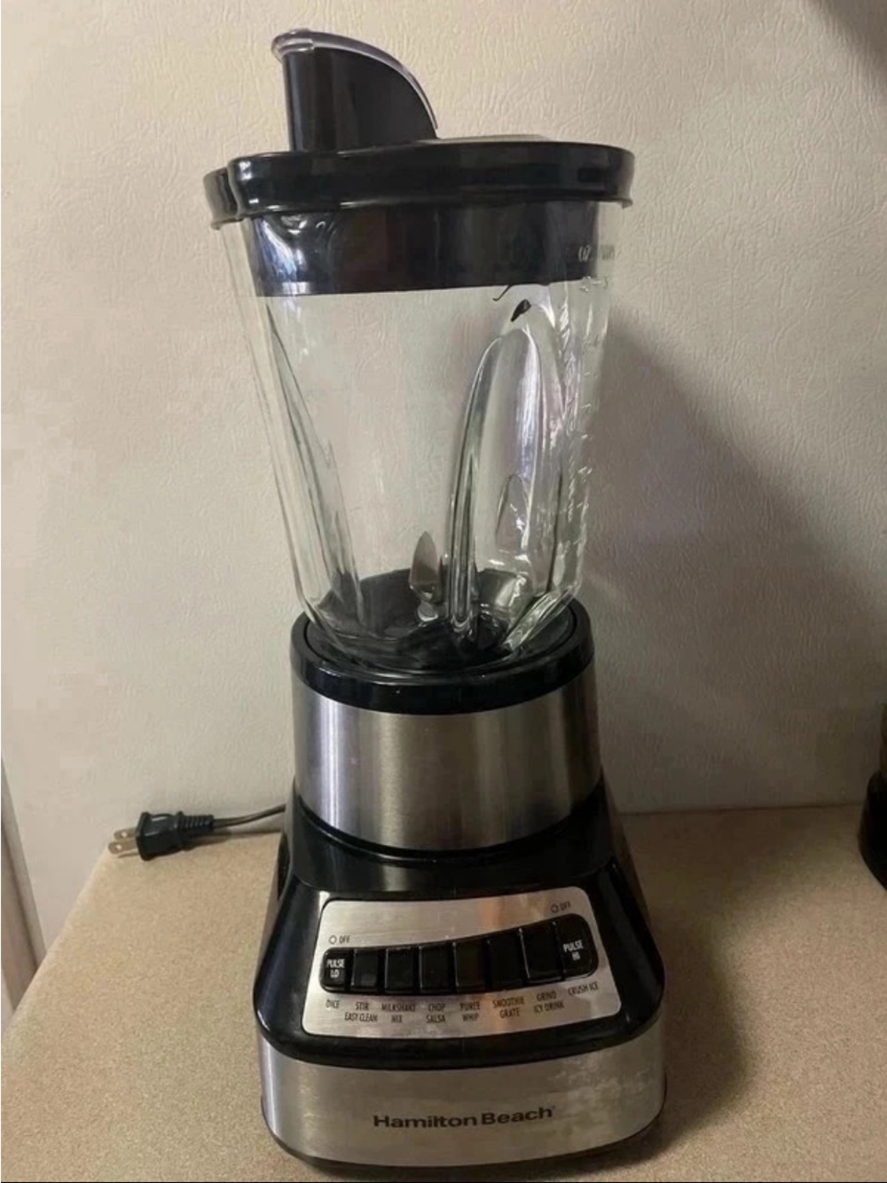 Hamilton Beach Black and Stainless Steel Countertop Blender with Glass Jar
